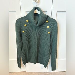 Veronica Beard worm once merino wool sweater with signature VB buttons.